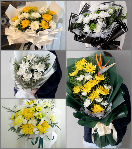 山东莱芜莱城区苗山镇南祝家洼村白事花束代送